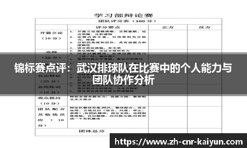 锦标赛点评：武汉排球队在比赛中的个人能力与团队协作分析